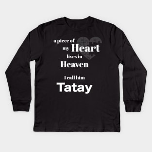 A piece of my heart is in Heaven Kids Long Sleeve T-Shirt